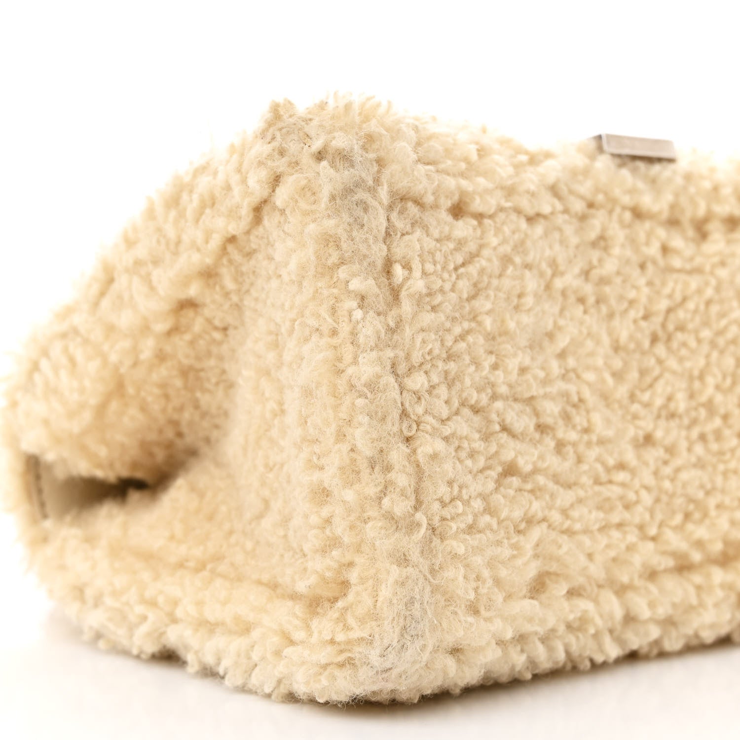 Balenciaga Curly Faux Shearling Small Hourglass Top Handle Bag Beige 11 of 12