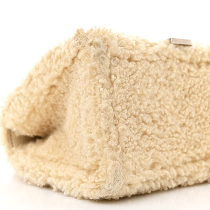 Balenciaga Curly Faux Shearling Small Hourglass Top Handle Bag Beige 11 of 12