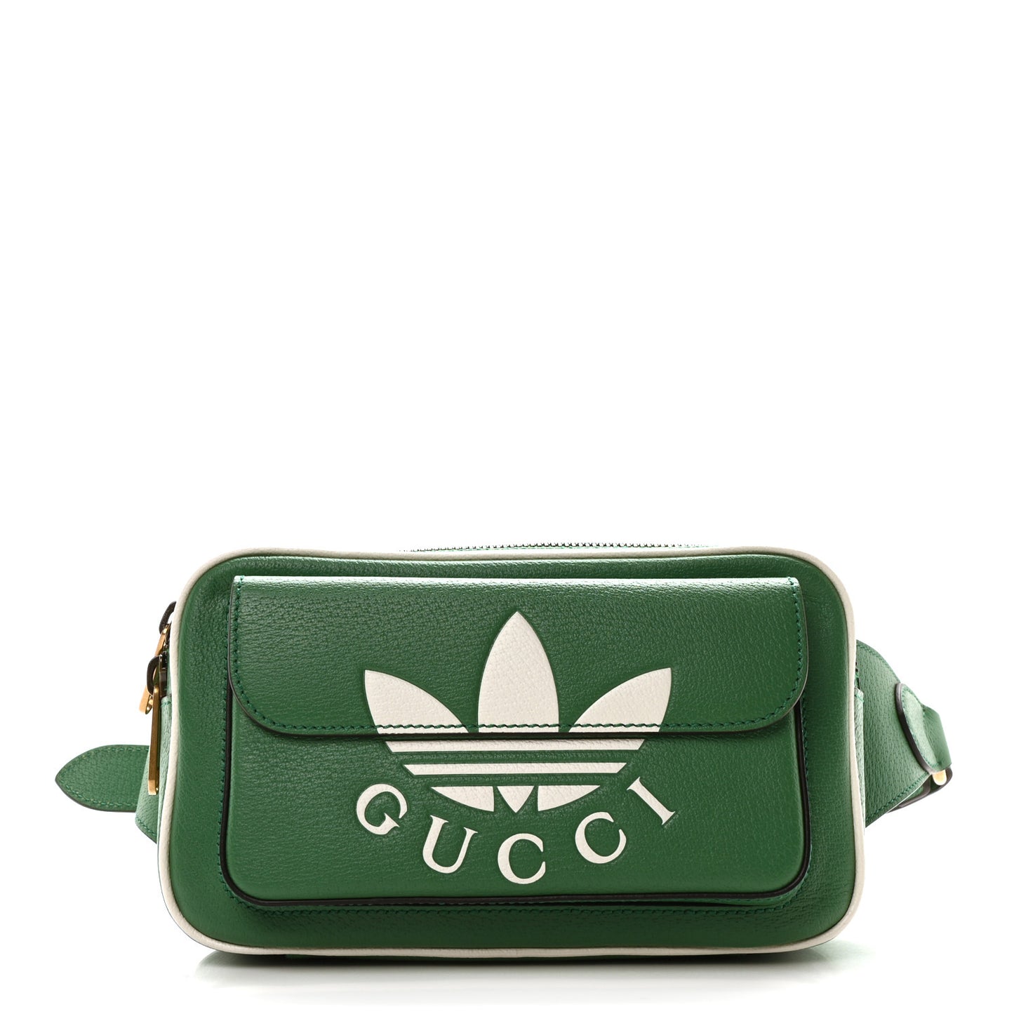 X ADIDAS Textured Dollar Calfskin Belt Bag Green