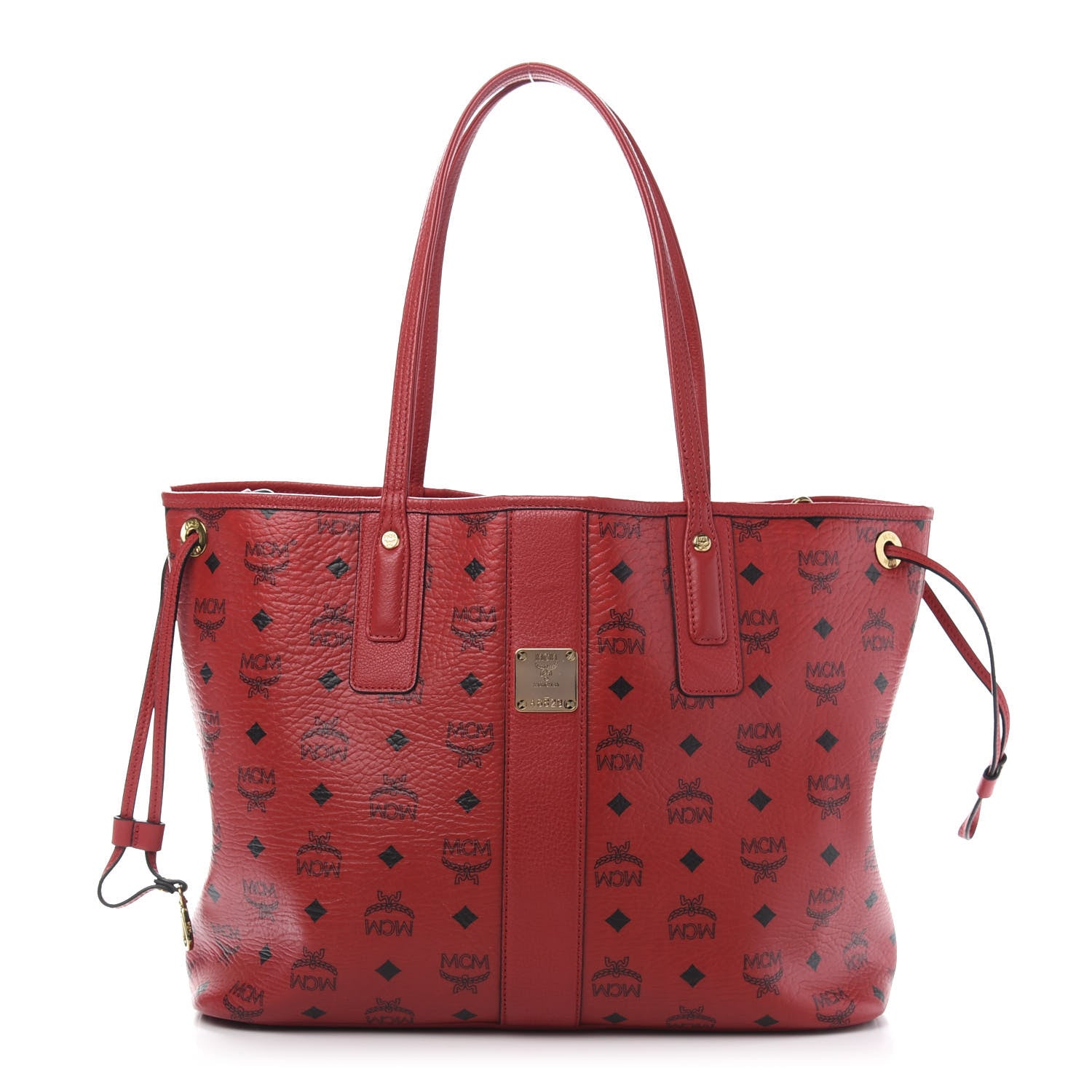 MCM Visetos Medium Liz Reversible Shopper Tote Ruby Red 2 of 20