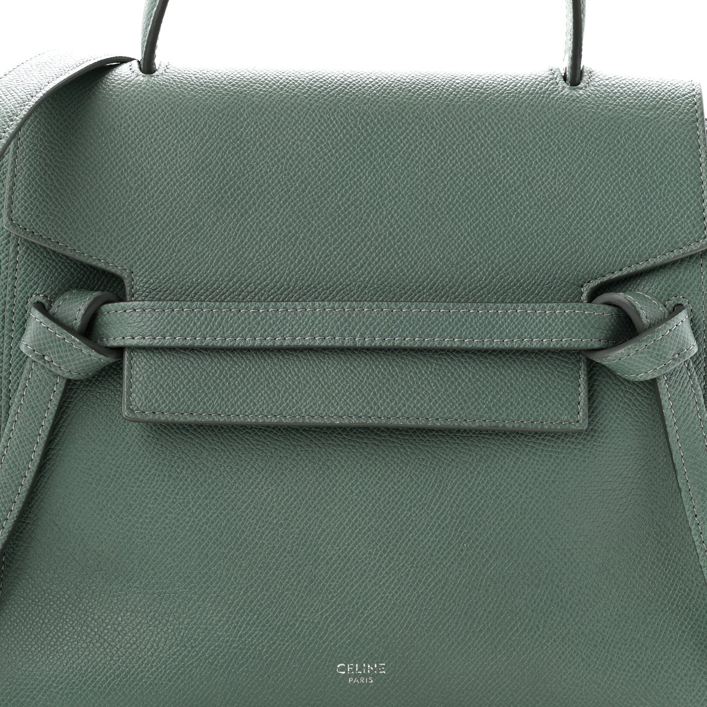 Grained Calfskin Micro Belt Bag Celadon