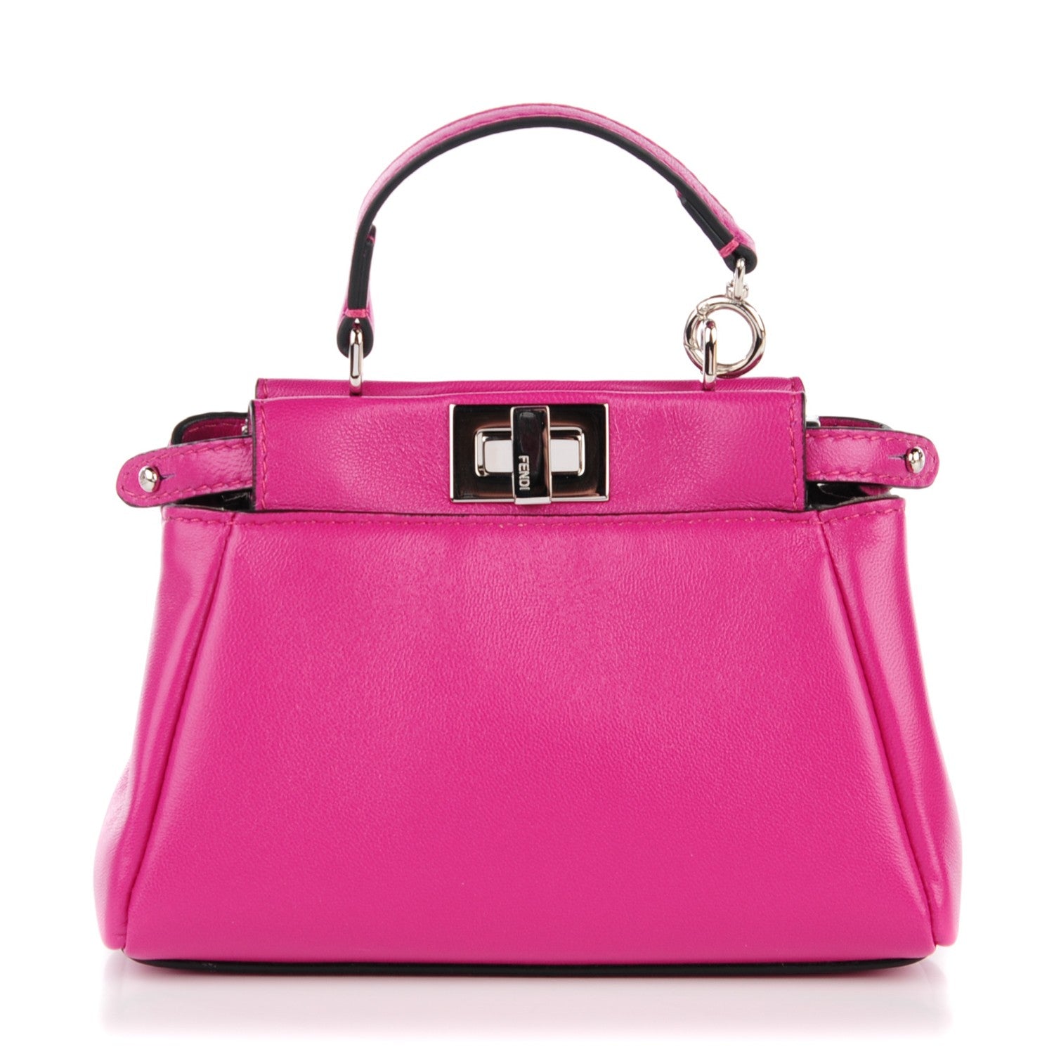 Fendi Nappa Micro Peekaboo Iconic Satchel Magenta 1 of 8