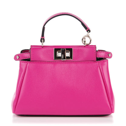 Fendi Nappa Micro Peekaboo Iconic Satchel Magenta 1 of 8