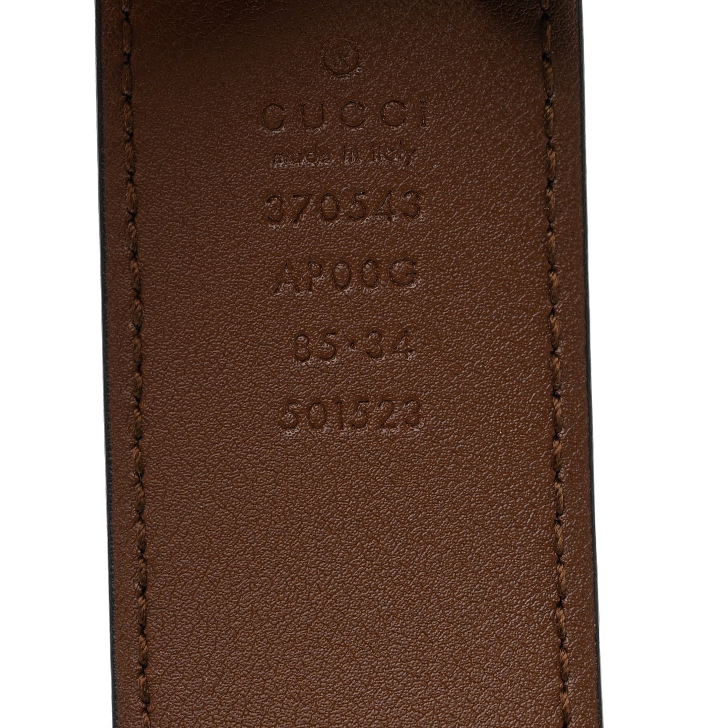Calfskin Interlocking G 37mm Belt 85 34 Nut Brown
