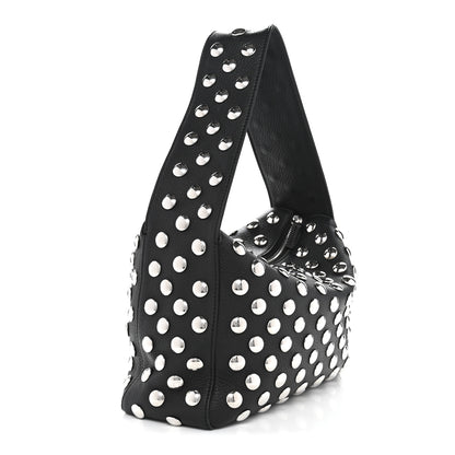 Khaite Pebbled Sport Calfskin Studded Elena Black 2 of 8