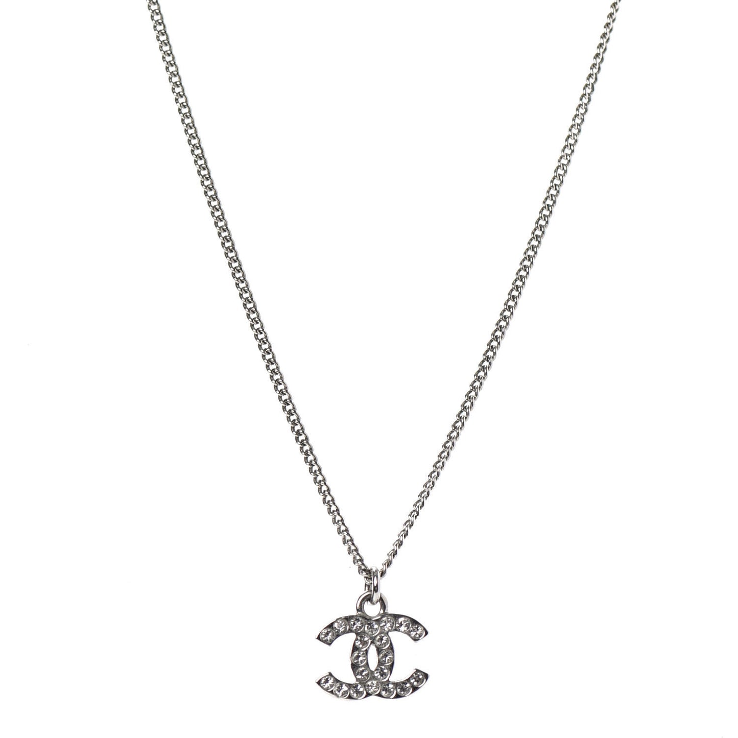 Crystal Timeless CC Necklace Silver