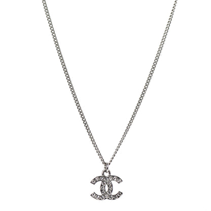Chanel Crystal Timeless CC Necklace Silver 1 of 5