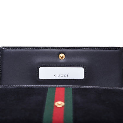 Gucci Suede Patent Web Ophidia Wallet On Chain Black 9 of 12