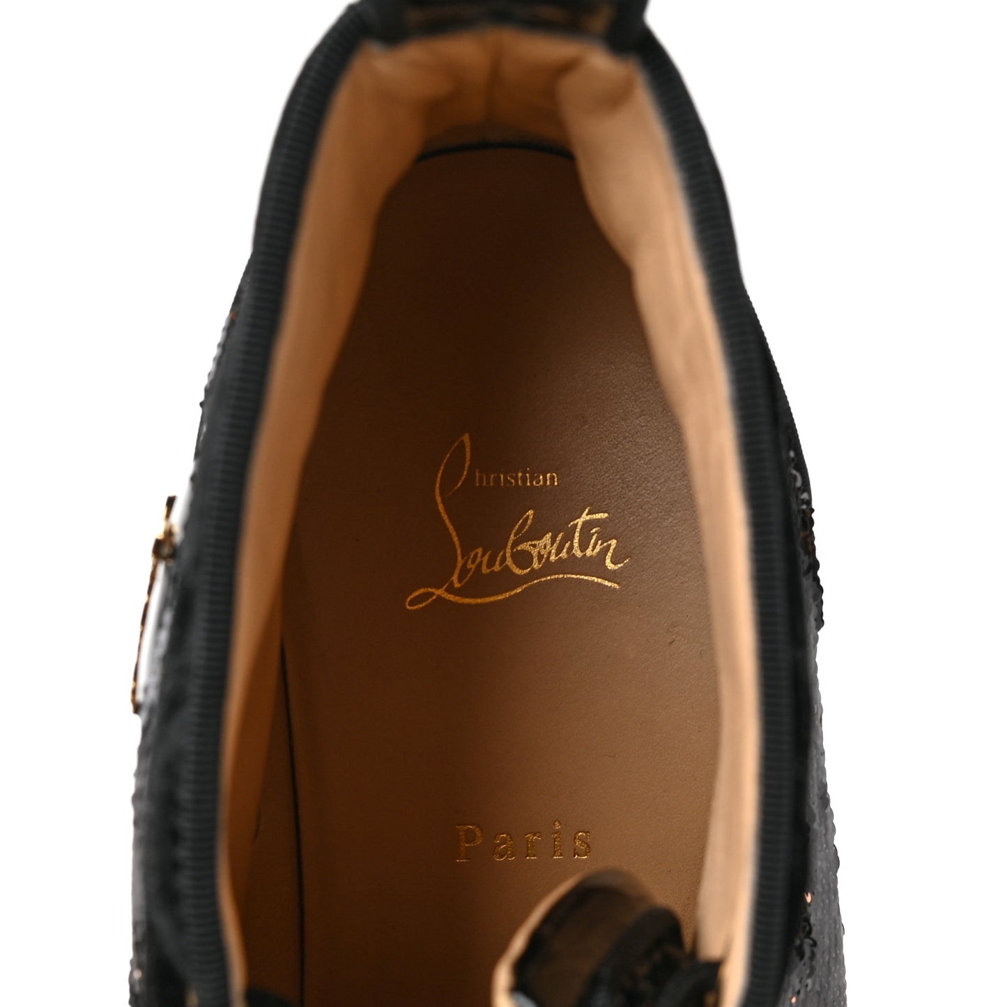 Sequin Patent Mens Louis Spikes Orlato Flat Sneakers 45 Black Gold Bronzo