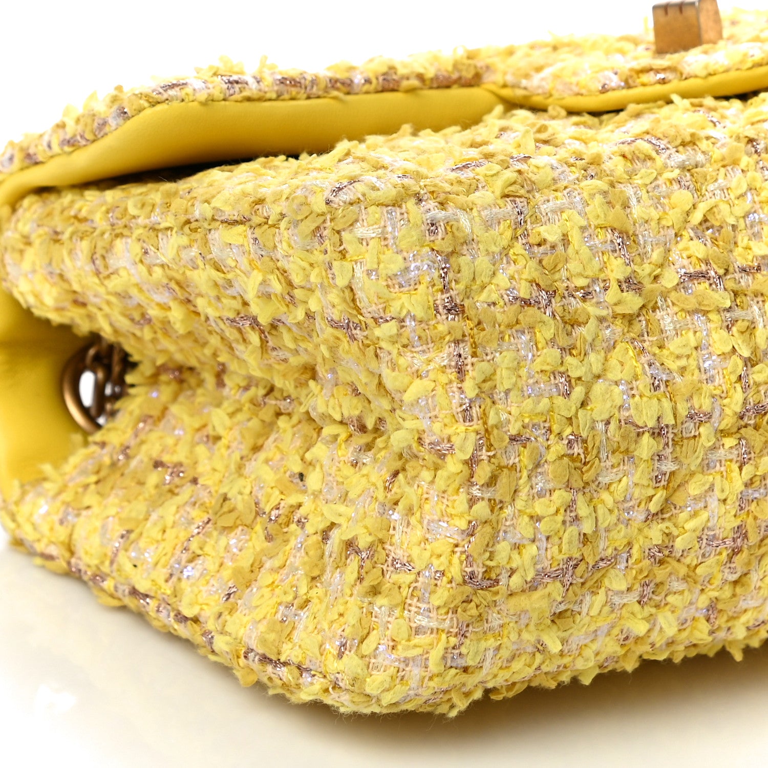 Chanel Tweed Quilted 2.55 Reissue Mini Flap Yellow 10 of 11