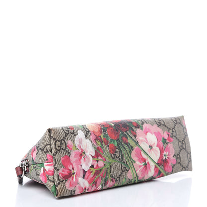 Gucci GG Supreme Monogram Blooms Large Pouch Cosmetic Case Beige Multicolor Dry Rose 4 of 10