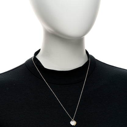 Tiffany Sterling Silver 18K Yellow Gold Mini Return to Tiffany Double Heart Tag Pendant Necklace 2 of 5