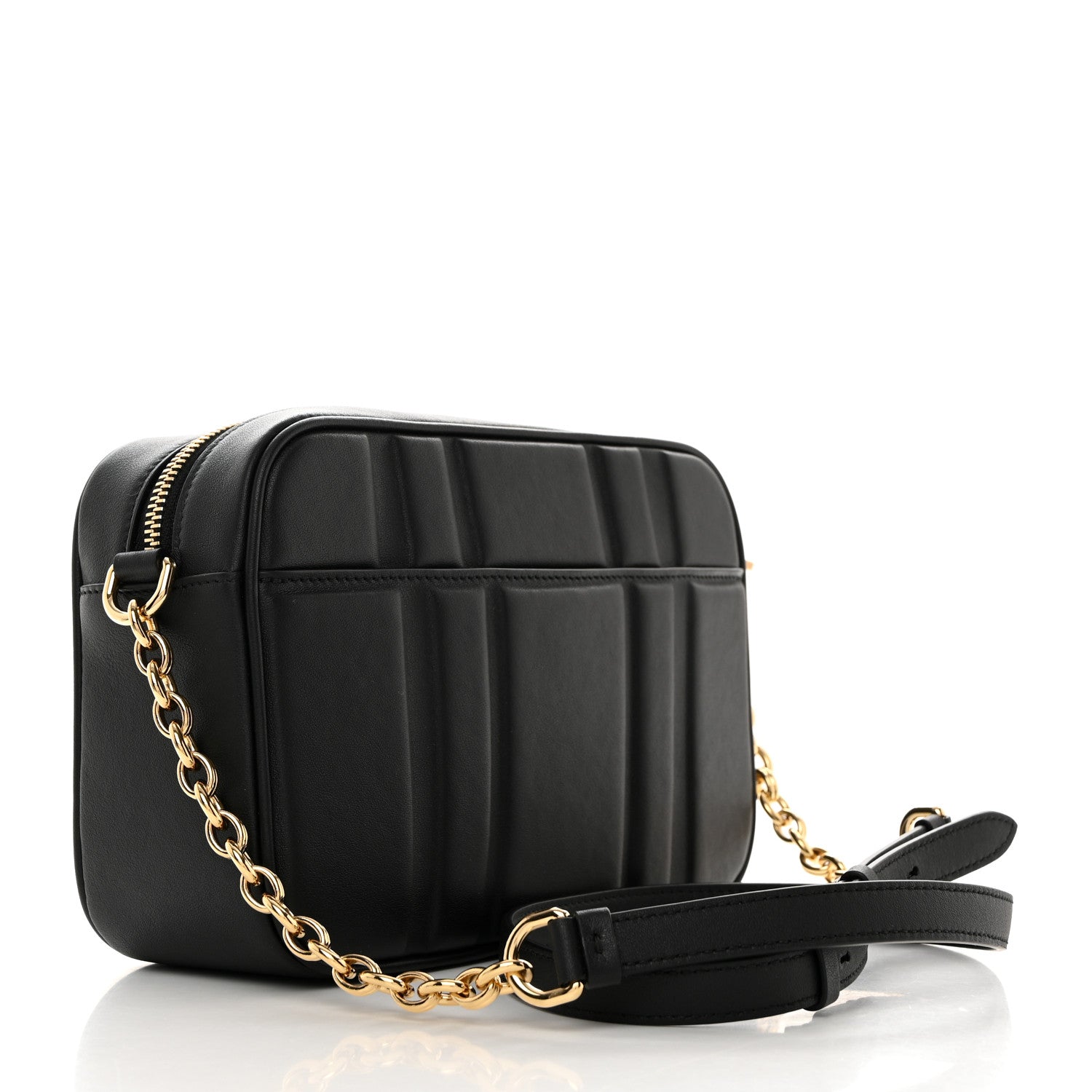 Salvatore Ferragamo Calfskin Quilted Medium Gancini Camera Case Black 3 of 10
