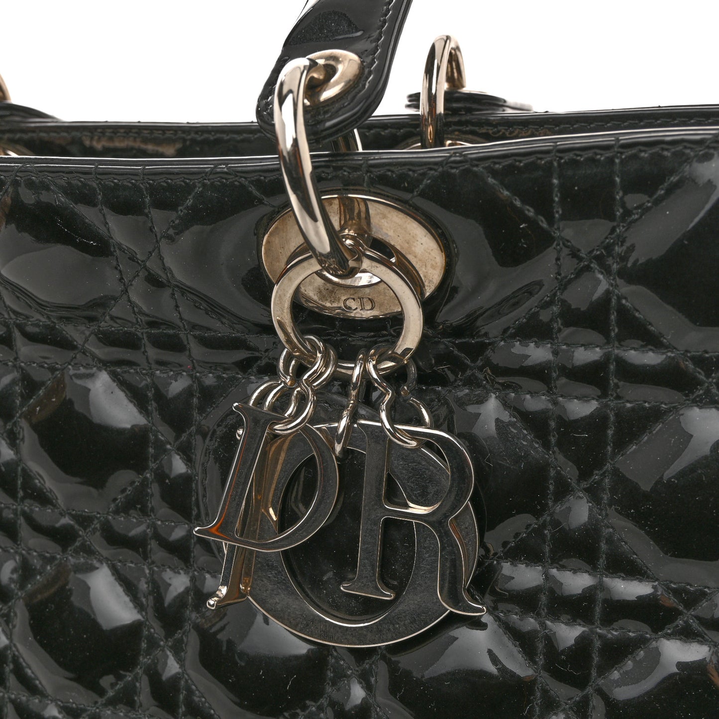 Patent Cannage Large Lady Dior Black