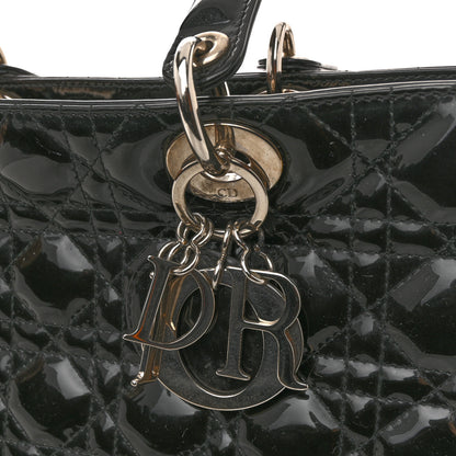 Christian Dior Patent Cannage Large Lady Dior Black 11 of 14