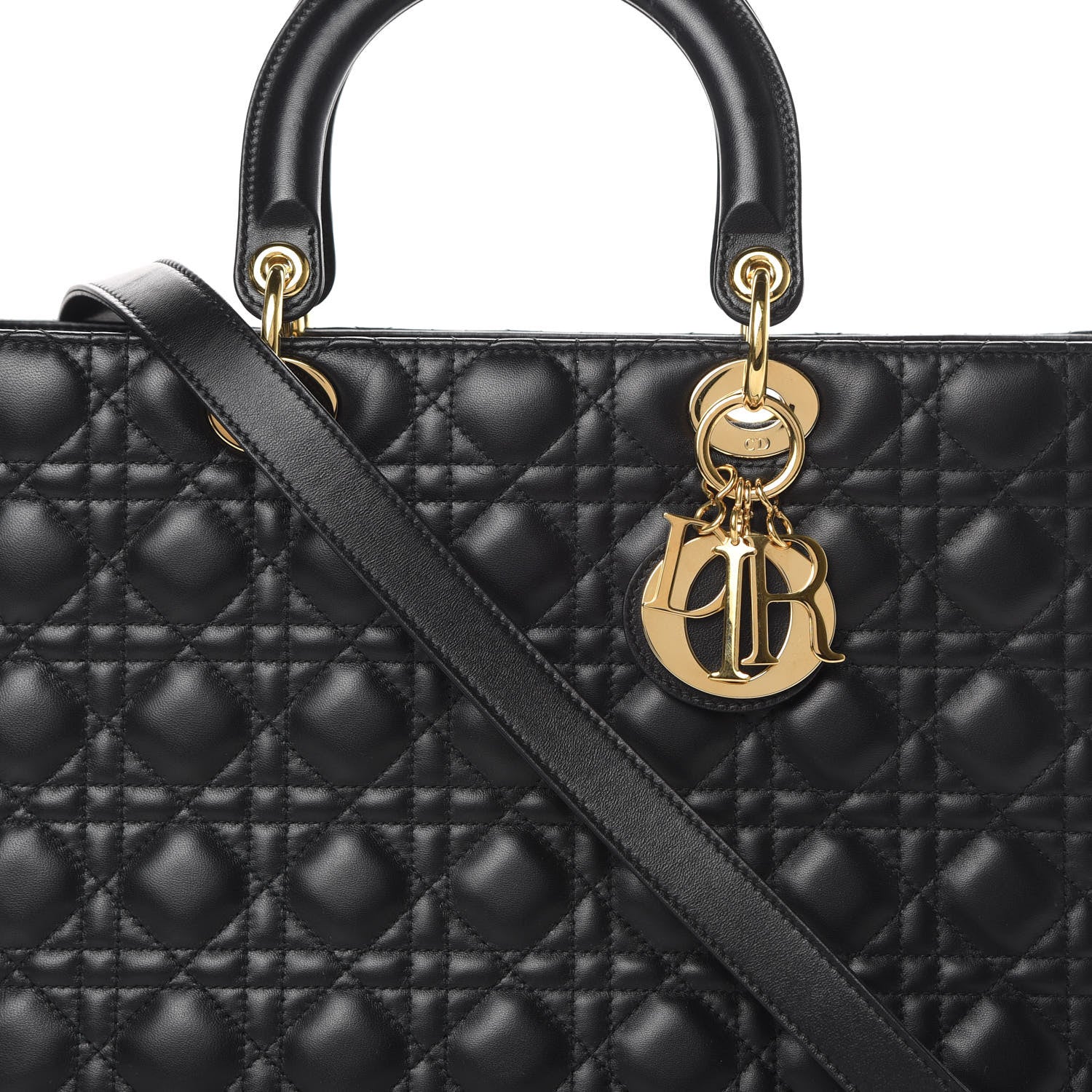Christian Dior Lambskin Cannage Large Lady Dior Black 8 of 15