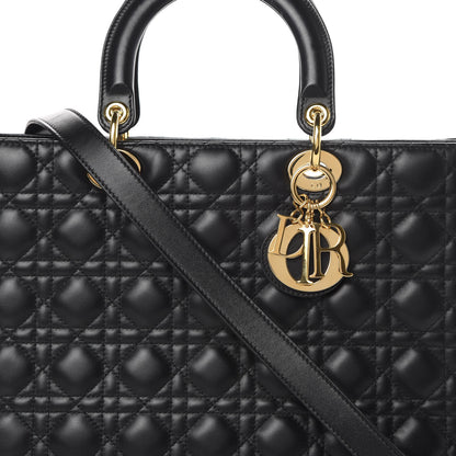 Christian Dior Lambskin Cannage Large Lady Dior Black 8 of 15