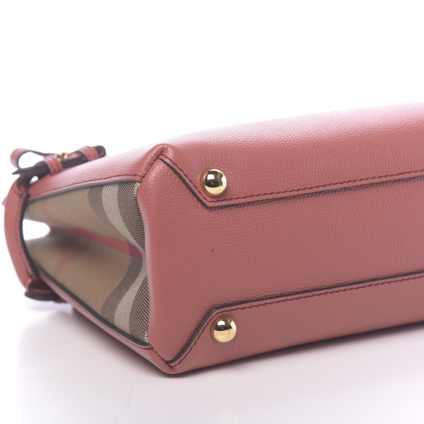 Grainy Calfskin House Check Small Banner Tote Cinnamon Red