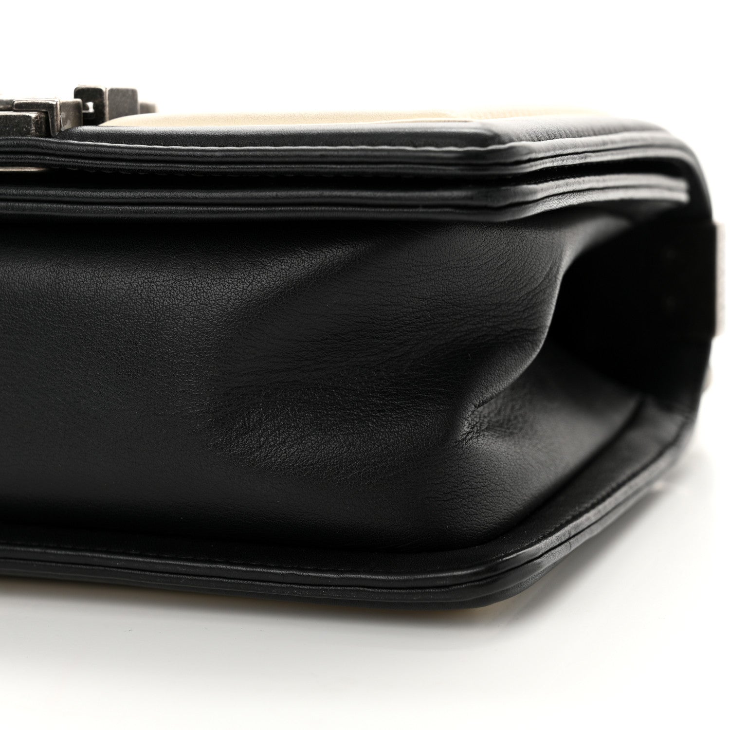 Chanel Calfskin Pleated Small Boy In Rome Flap Black White 10 of 15