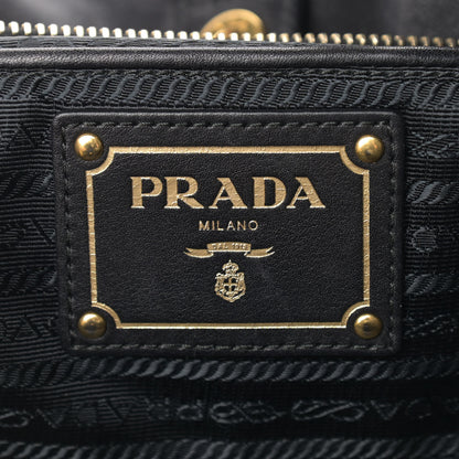 Prada Soft Calf Chain Tote Black 8 of 14