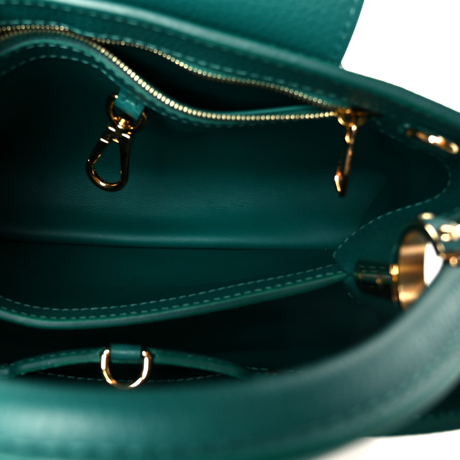 Louis Vuitton Taurillon Abalone Capucines BB Emerald 5 of 9