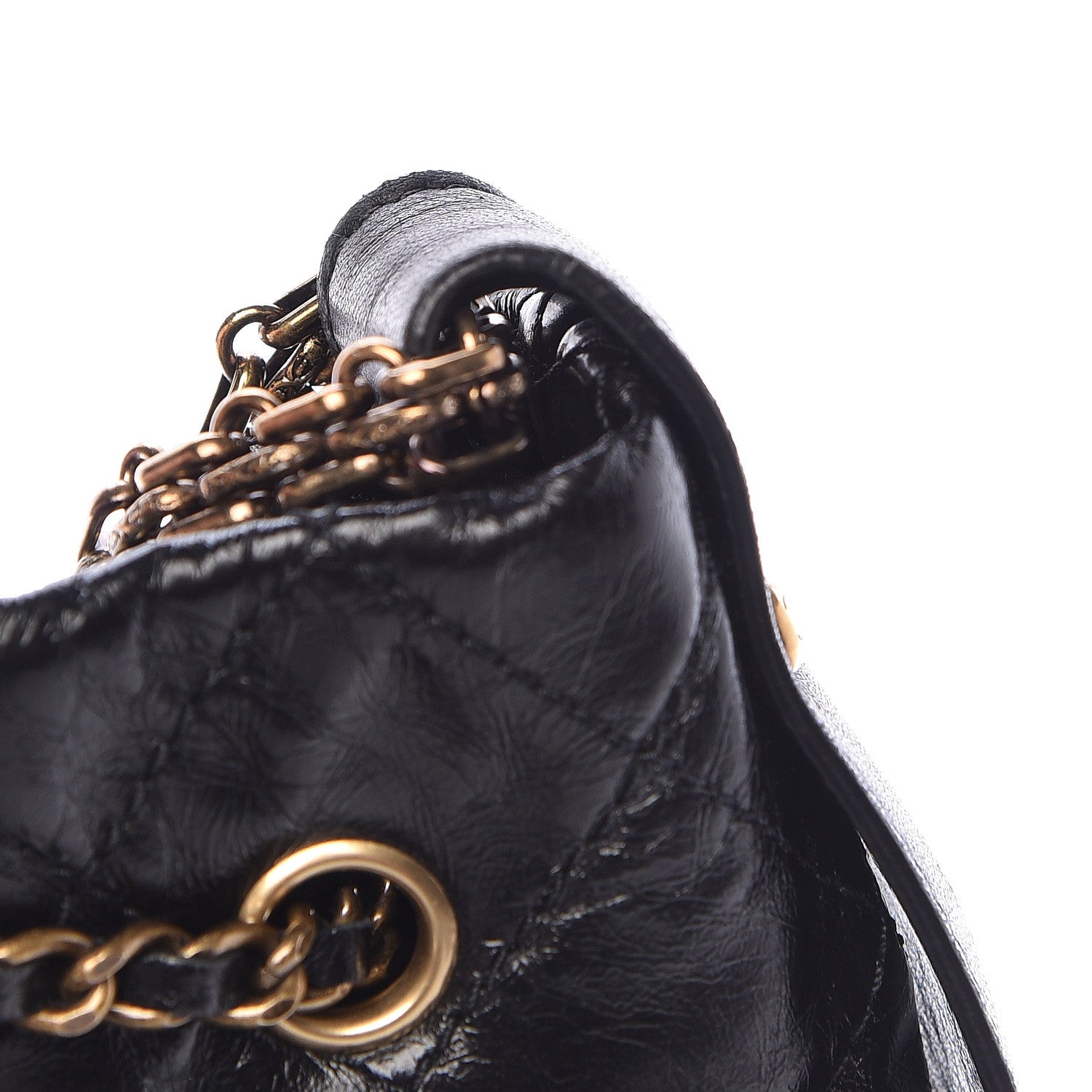 Chanel Glazed Calfskin Stingray Drawstring Bucket Black 15 of 19
