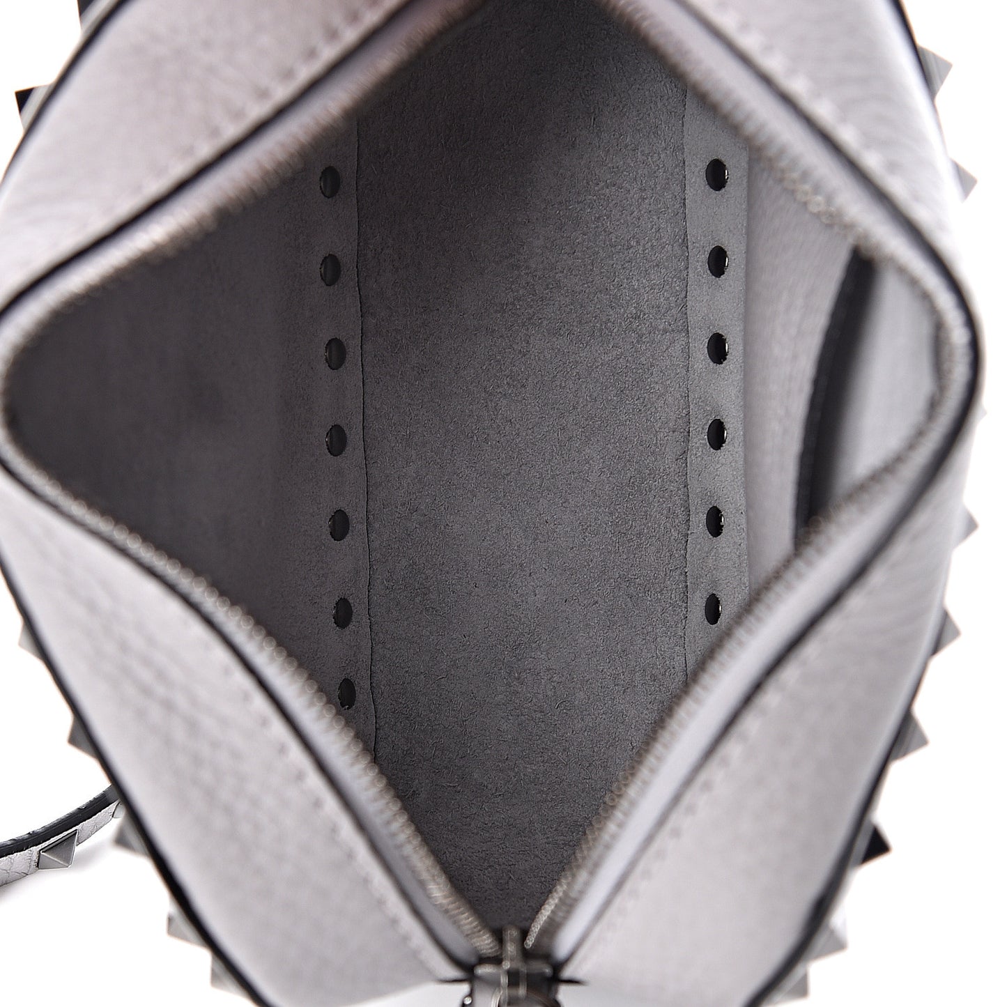 Calfskin Rockstud Camera Crossbody Bag Stone