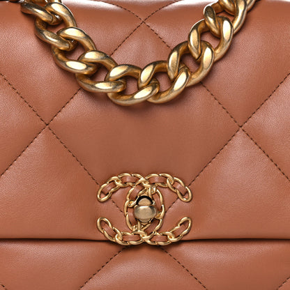 Chanel Lambskin Quilted Large Chanel 19 Flap Brown 9 of 15