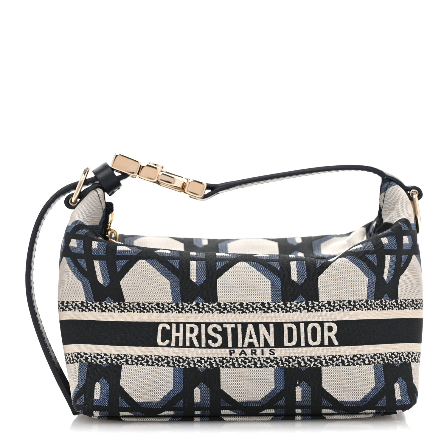 Christian Dior Technical Fabric Macrocannage DiorTravel Nomad Pouch Beige Blue 1 of 8