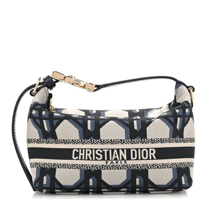Christian Dior Technical Fabric Macrocannage DiorTravel Nomad Pouch Beige Blue 1 of 8