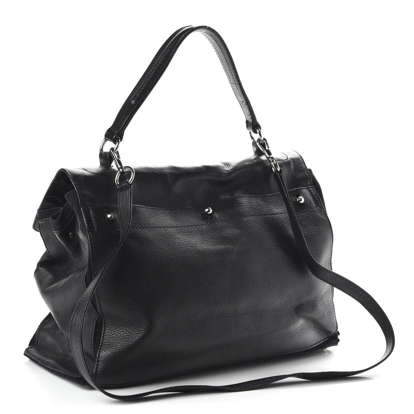 Calfskin Canvas Large Muse Two Black