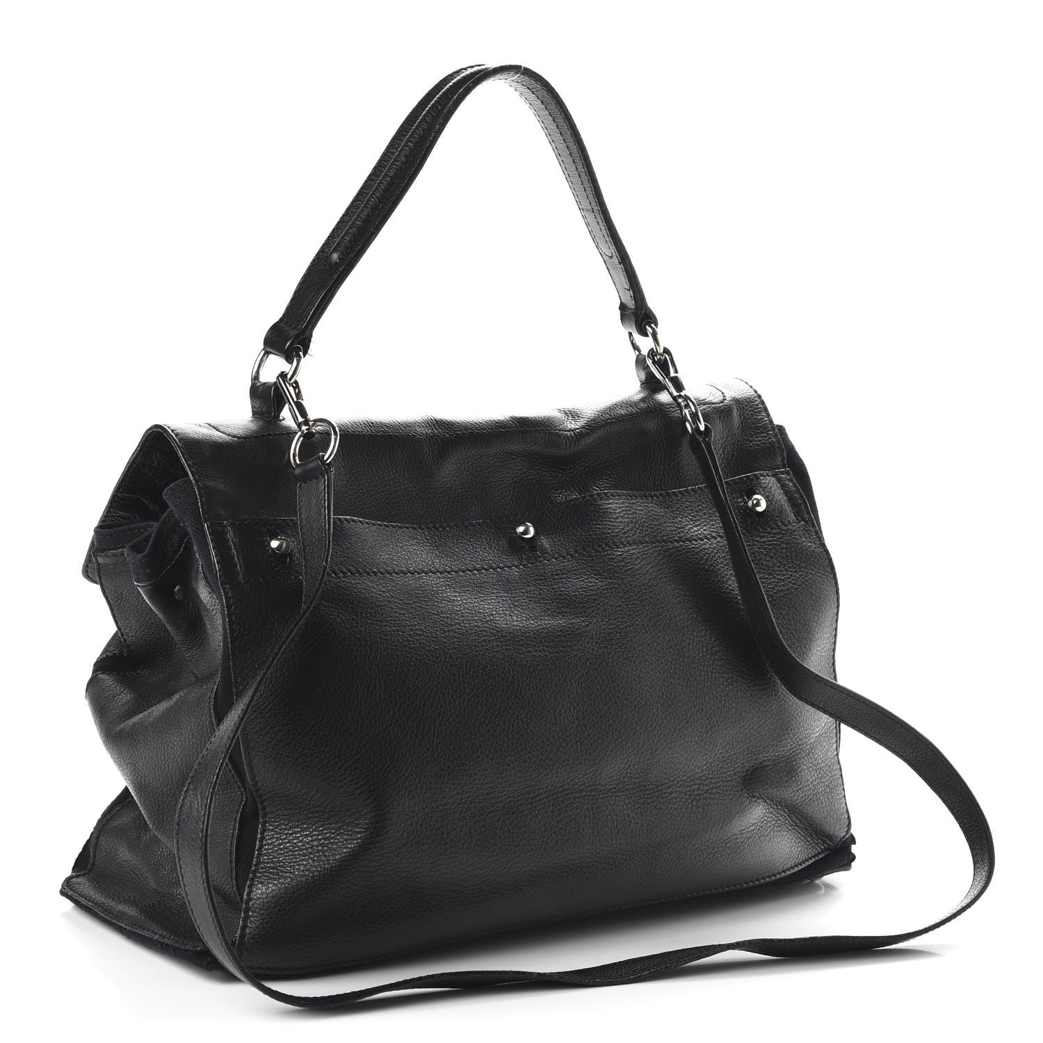 Saint Laurent Calfskin Canvas Large Muse Two Black 2 of 11
