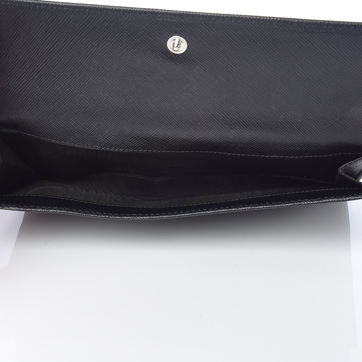Prada Saffiano Continental Flap Wallet Black 5 of 9
