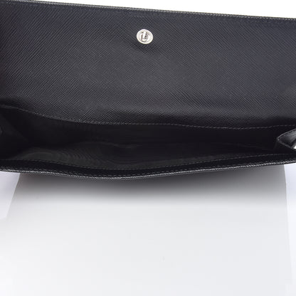 Prada Saffiano Continental Flap Wallet Black 5 of 9