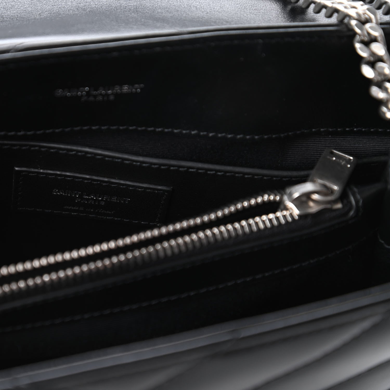 Saint Laurent Calfskin Y Quilted Monogram Small Loulou Chain Satchel Black 8 of 10