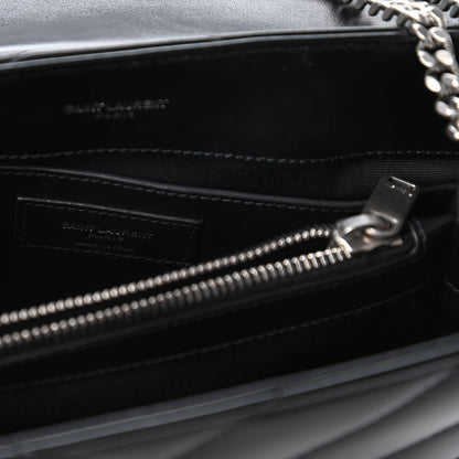 Saint Laurent Calfskin Y Quilted Monogram Small Loulou Chain Satchel Black 8 of 10