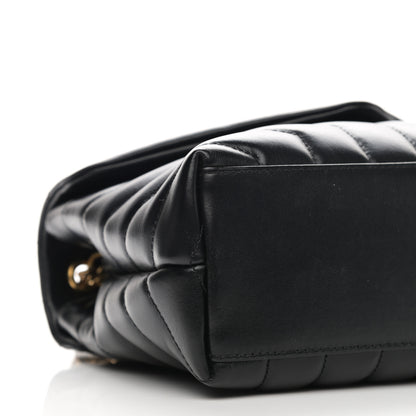 Saint Laurent Calfskin Y Quilted Monogram Small Loulou Chain Satchel Black 10 of 11