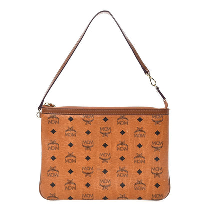 MCM Visetos Liz Shopper Tote Pouch Cognac 1 of 14