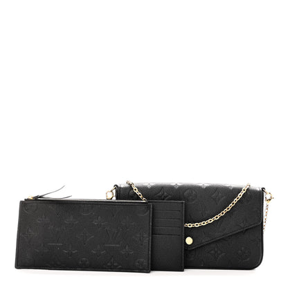 Louis Vuitton Empreinte Pochette Felicie Chain Wallet Black 1 of 9