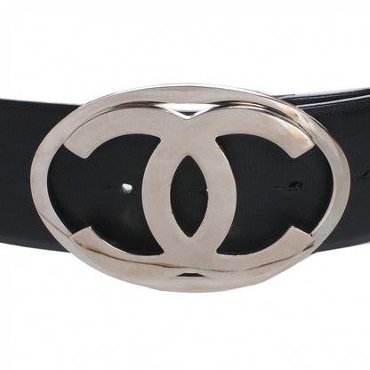 Chanel Leather CC Logo Belt 85 34 Black 3 of 6