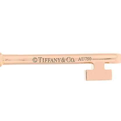 Tiffany 18K Rose Gold Diamond Crown Key Pendant Necklace 7 of 7