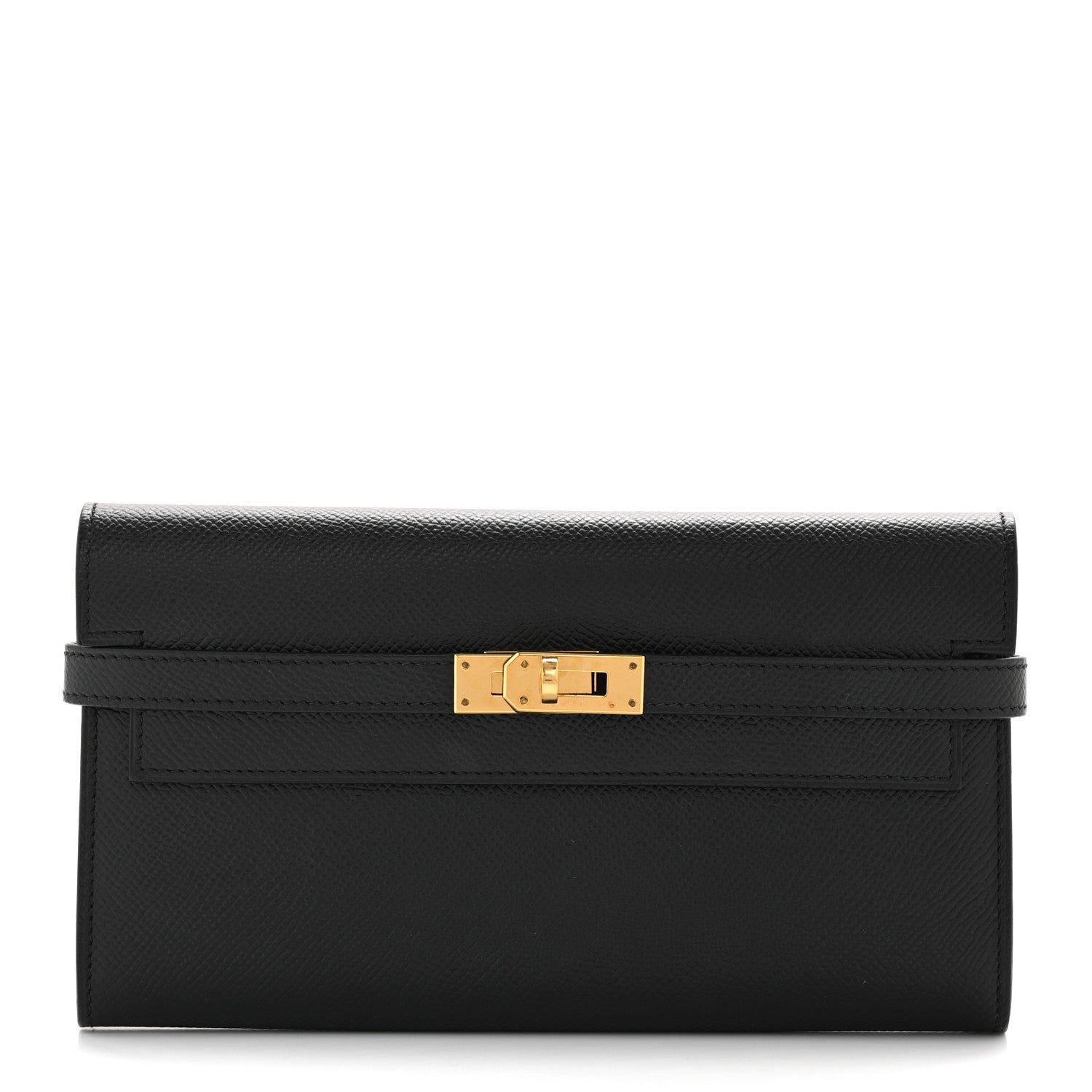 Hermes Epsom Kelly Longue Wallet Black 1 of 11