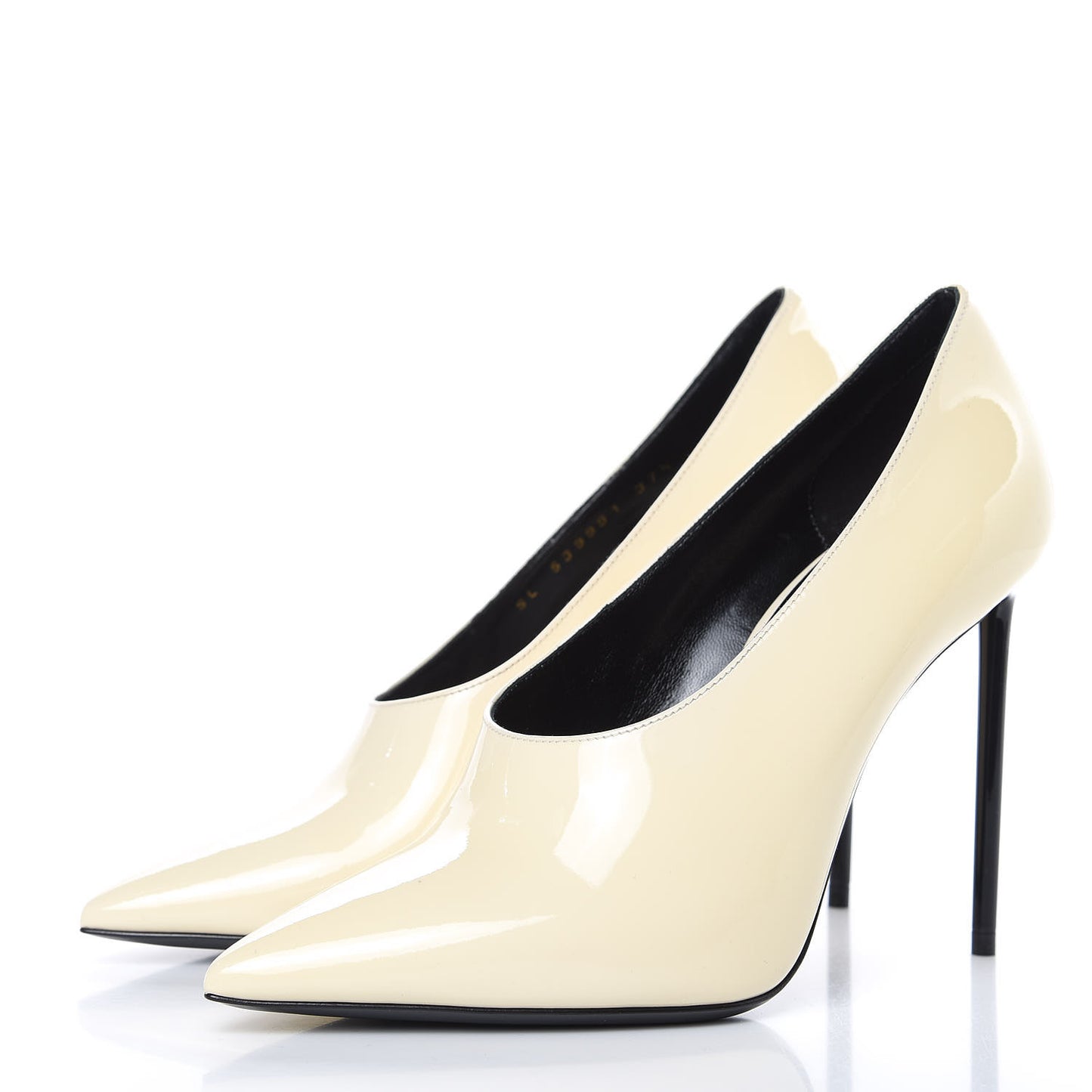 Patent Calfskin Teddy High Vamp 105 Pumps 37.5 White