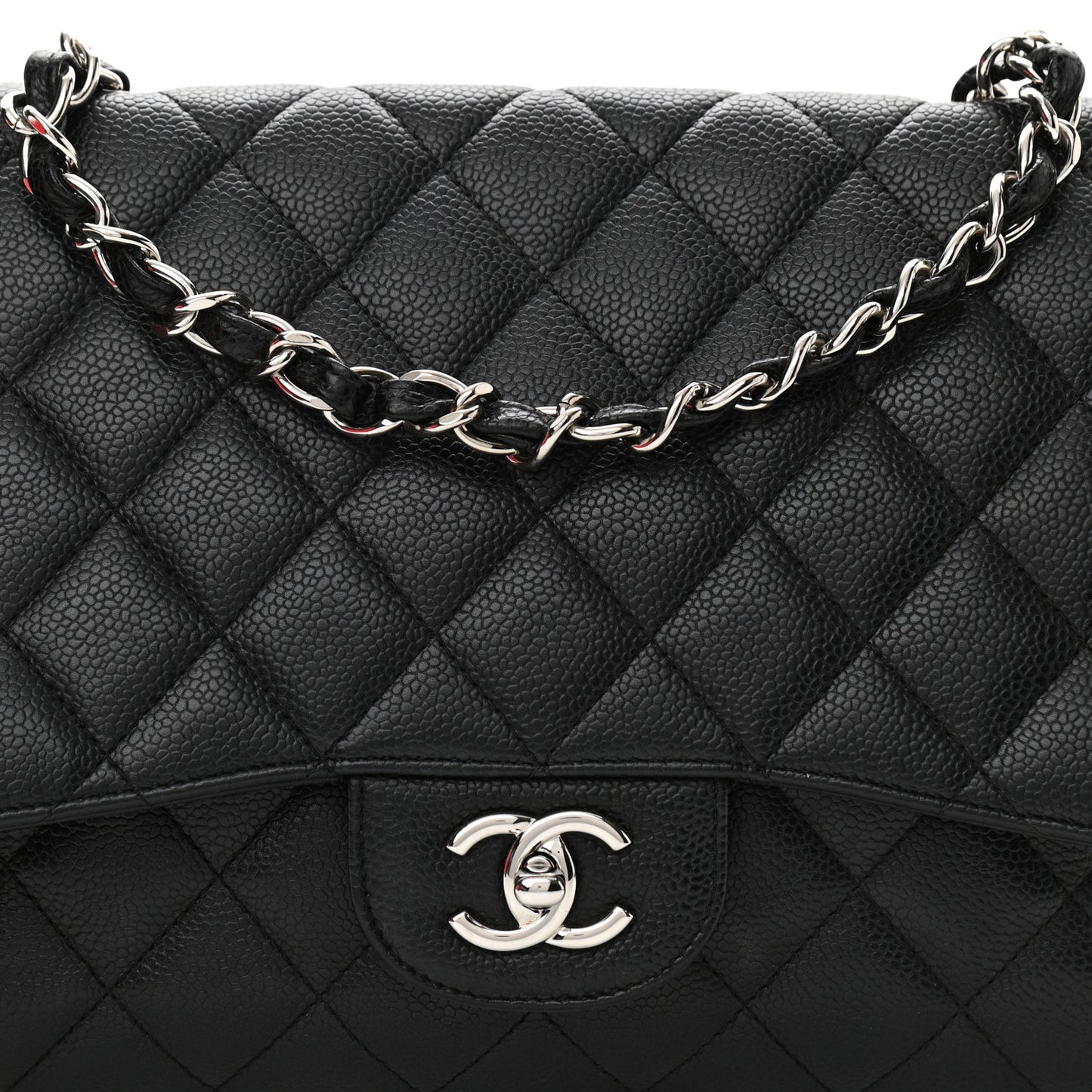 Caviar Quilted Jumbo Single Flap Black