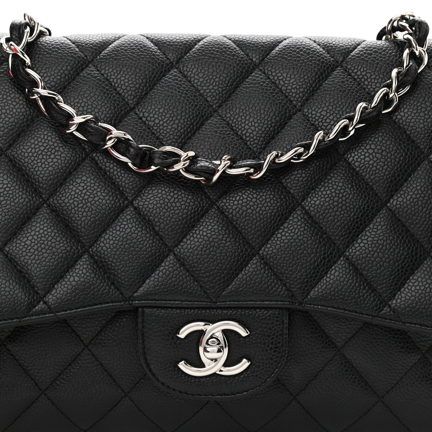 Chanel Caviar Quilted Jumbo Single Flap Black 8 of 11