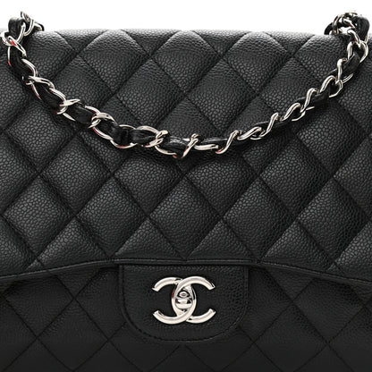 Chanel Caviar Quilted Jumbo Single Flap Black 8 of 11