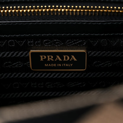 Prada Jacquard Saffiano Triangolo Symbole Embroidered Small Tote Black Corda 6 of 8