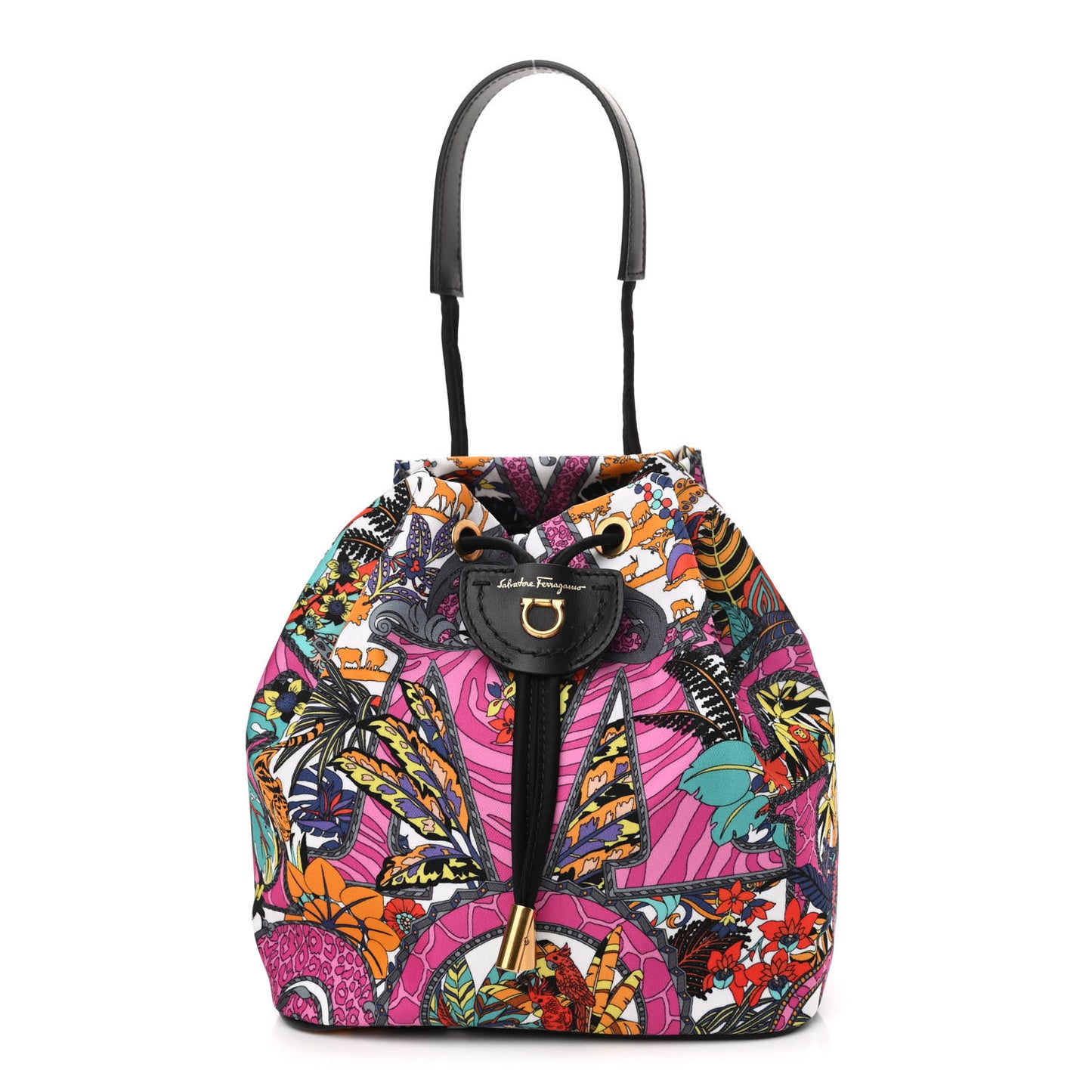 Econyl Calfskin Printed Cosmetics Case Multicolor