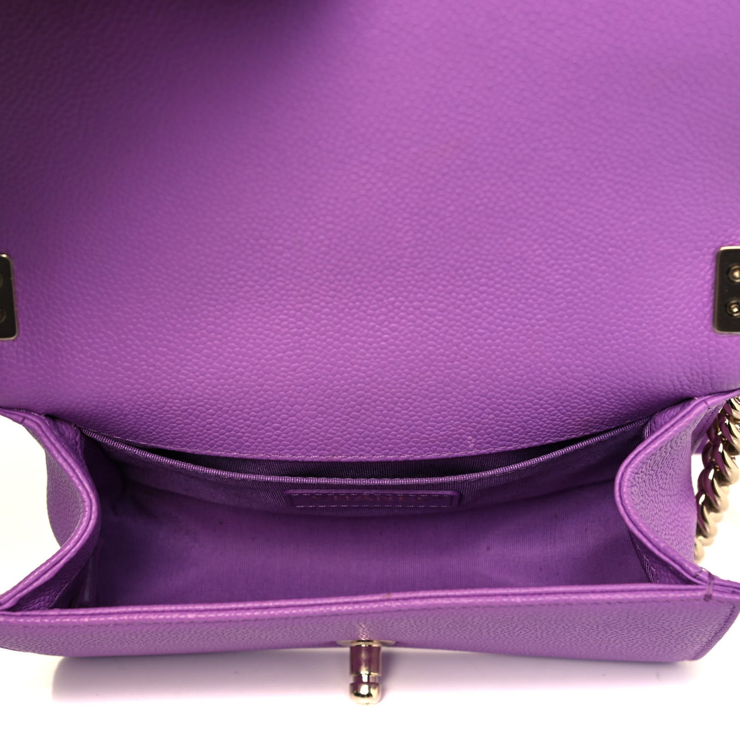 Caviar Quilted Small Boy Flap Violet