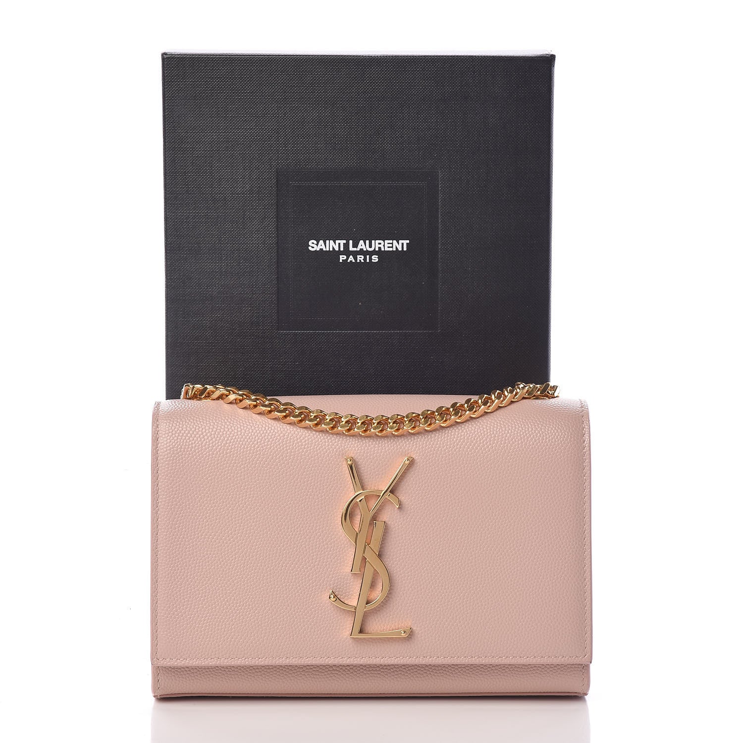 Saint Laurent Grain De Poudre Small Monogram Kate Satchel Pale Blush 14 of 14